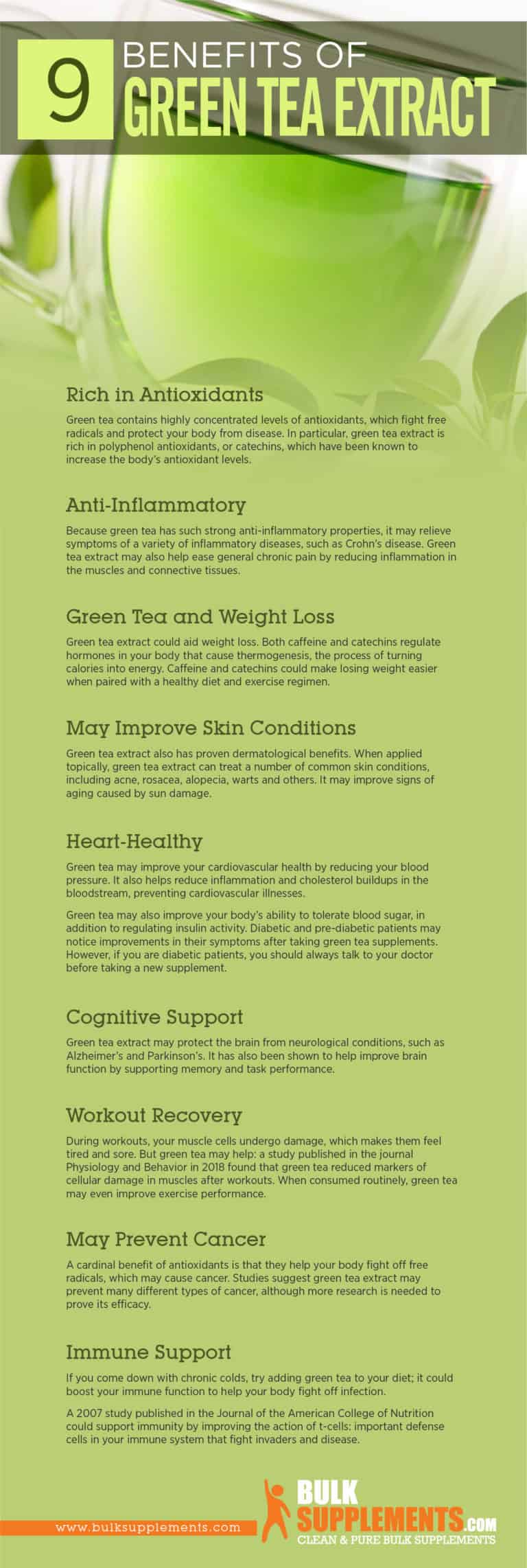 Green Tea Extract Benefits, Side Effects and Dosage