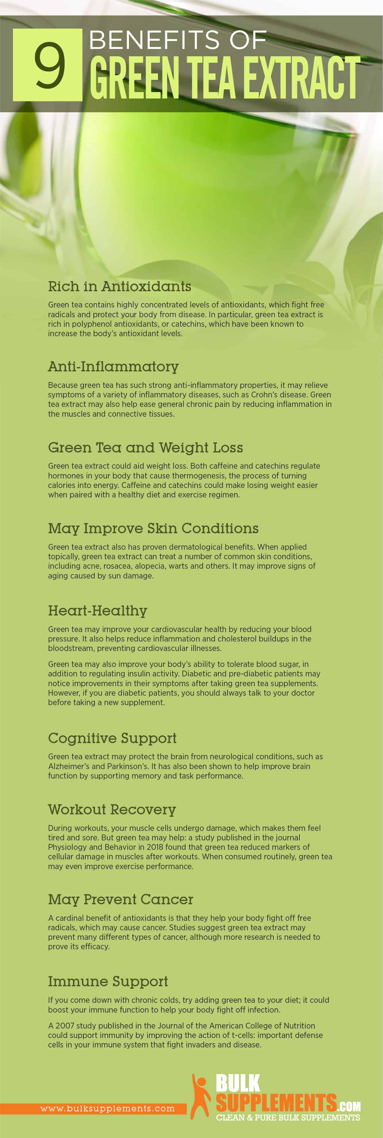 Green tea extract for inflammation