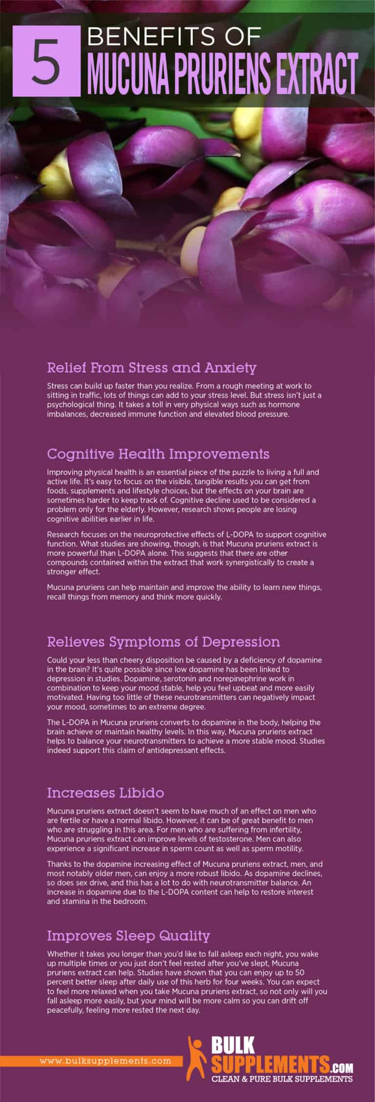 Mucuna Pruriens Extract Benefits, Side Effects & Dosage