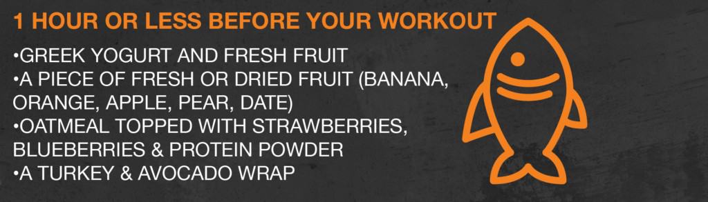 What to eat 1 hour before a workout