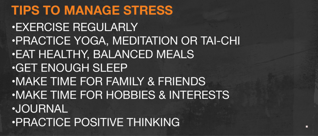 Tips to manage stress